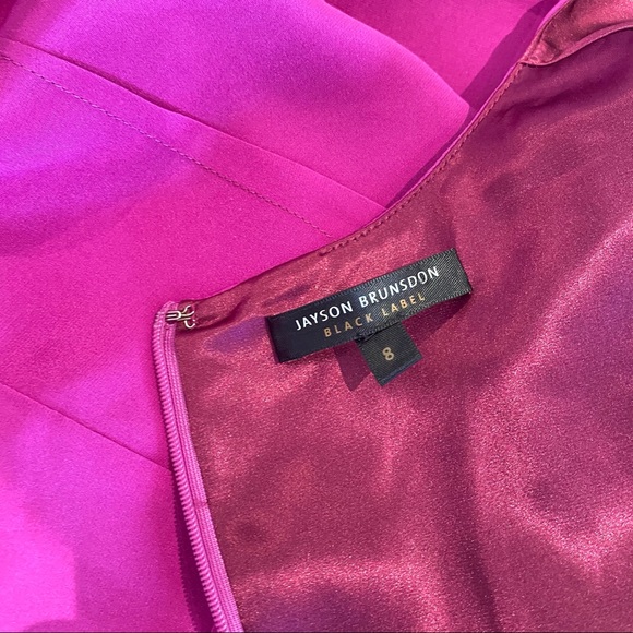 Jayson Brundson Black Label Cocktail Pink Mini Silk Baloon Sleeves Pink Dress 8 - Picture 4 of 10